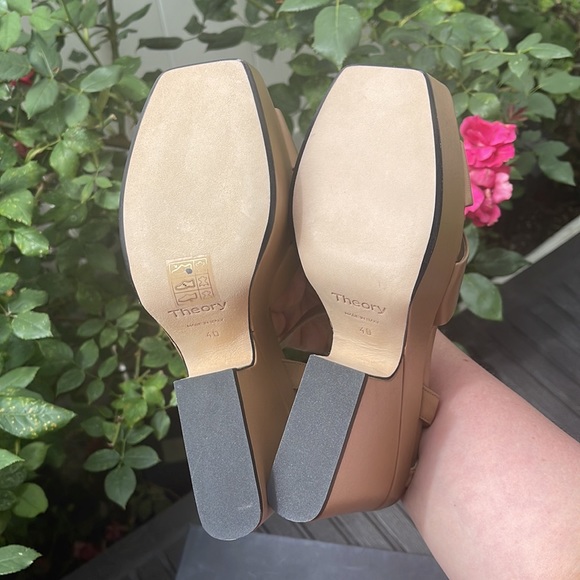 Theory - Platform Wedge Sandal in Leather - Dark Nude Size: 10 - Picture 14 of 16